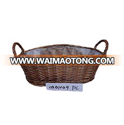 nice design food basket wicker bread basket with plastic liner